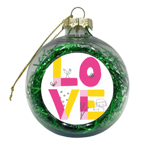 Hide & Seek Love print - xmas bauble by Sarah Price