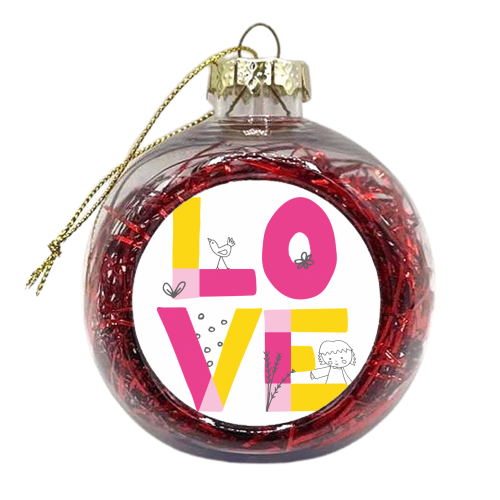Hide & Seek Love print - xmas bauble by Sarah Price