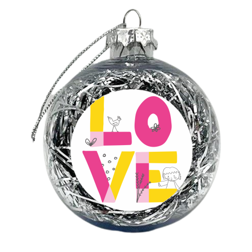 Hide & Seek Love print - xmas bauble by Sarah Price