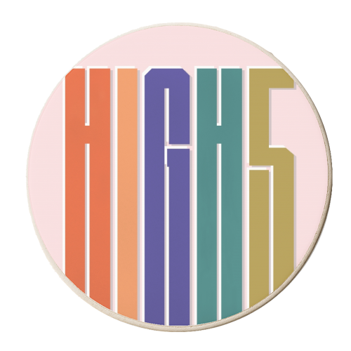 HIGH 5 TYPOGRAPHY - personalised beer coaster by Ania Wieclaw