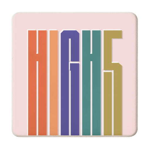 HIGH 5 TYPOGRAPHY - personalised beer coaster by Ania Wieclaw