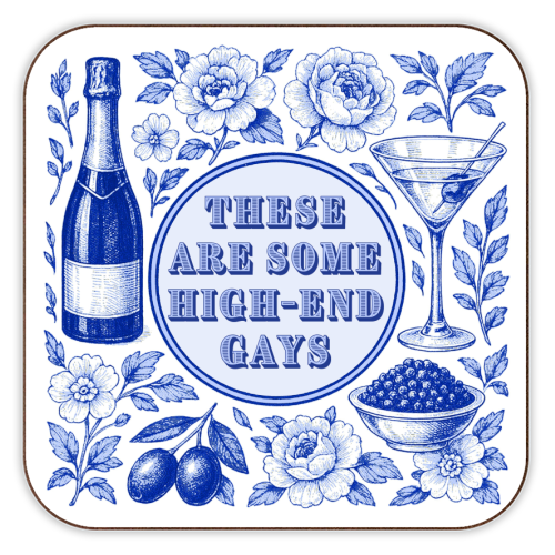 High-end Gays - personalised beer coaster by Lilly Rose