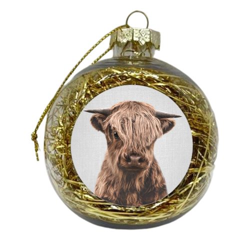 Highland Calf - Colorful - xmas bauble by Gal Design