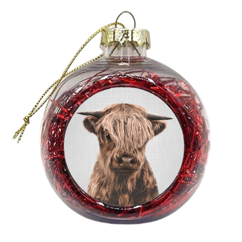 Highland Calf - Colorful - xmas bauble by Gal Design