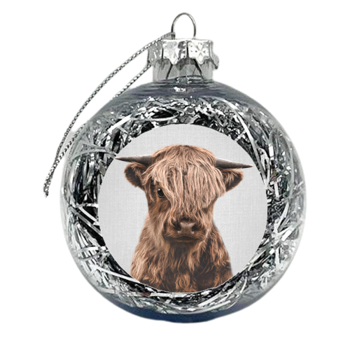 Highland Calf - Colorful - xmas bauble by Gal Design