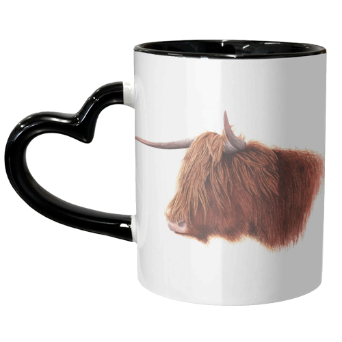 Highland Coo - unique mug by She Walks She Paints