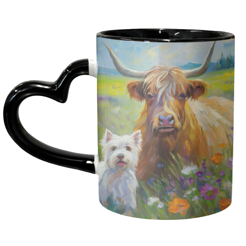 Highland Cow and Highland Terrier - unique mug by AP