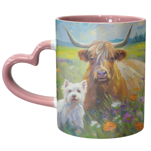 Highland Cow and Highland Terrier - unique mug by AP