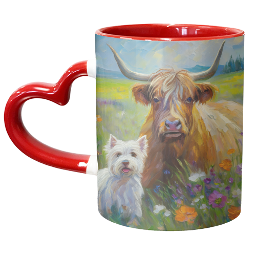 Highland Cow and Highland Terrier - unique mug by AP