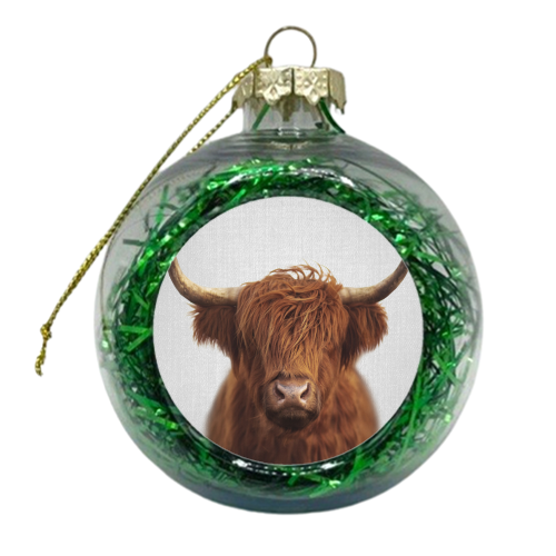 Highland Cow - xmas bauble by Gal Design
