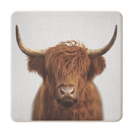 Highland Cow - personalised beer coaster by Gal Design