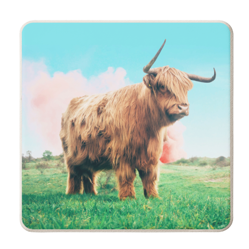 Highland Cow - personalised beer coaster by Uma Prabhakar Gokhale