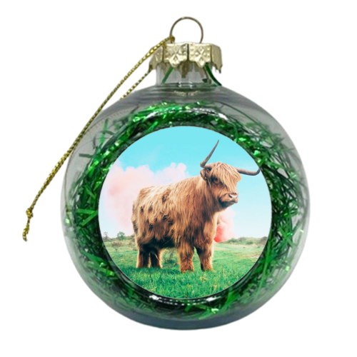 Highland Cow - xmas bauble by Uma Prabhakar Gokhale