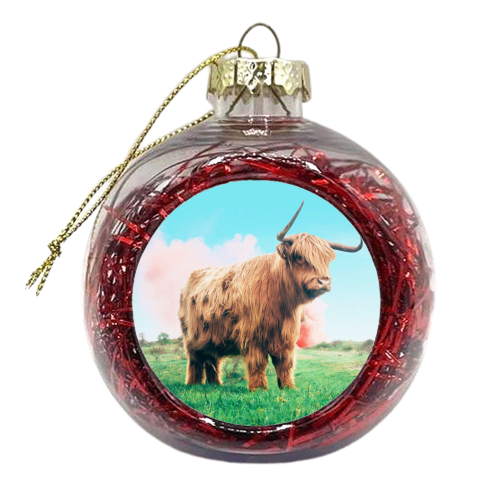 Highland Cow - xmas bauble by Uma Prabhakar Gokhale