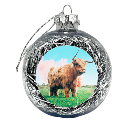 Highland Cow - xmas bauble by Uma Prabhakar Gokhale