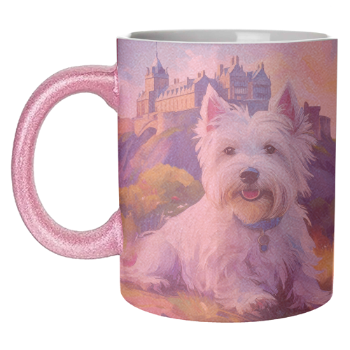 Highland Terrier at Edinburgh Castle - unique mug by AP