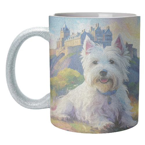 Highland Terrier at Edinburgh Castle - unique mug by AP