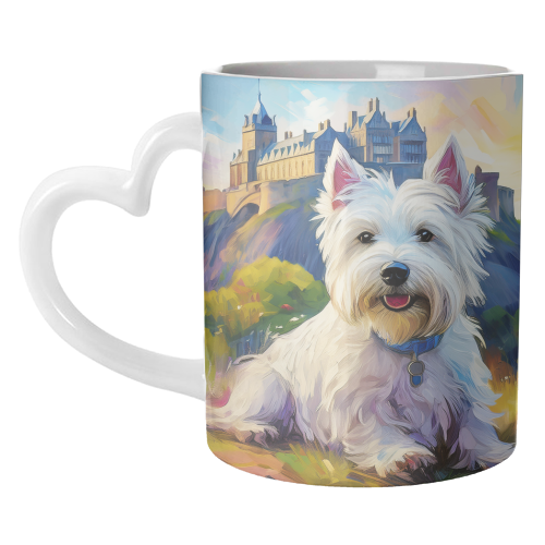 Highland Terrier at Edinburgh Castle - unique mug by AP