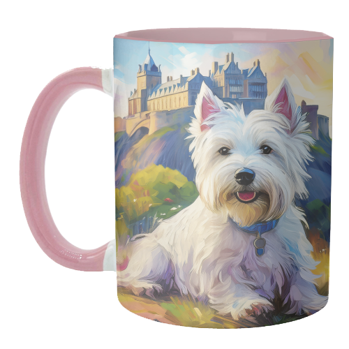 Highland Terrier at Edinburgh Castle - unique mug by AP