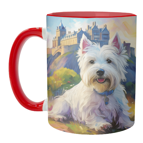 Highland Terrier at Edinburgh Castle - unique mug by AP