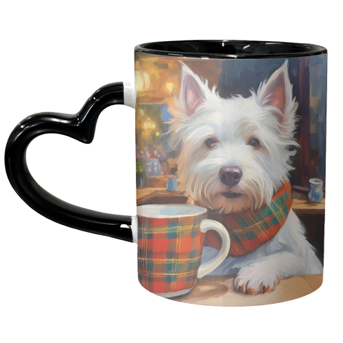Highland Terrier having a brew - unique mug by AP