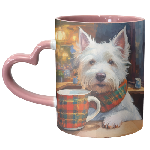Highland Terrier having a brew - unique mug by AP