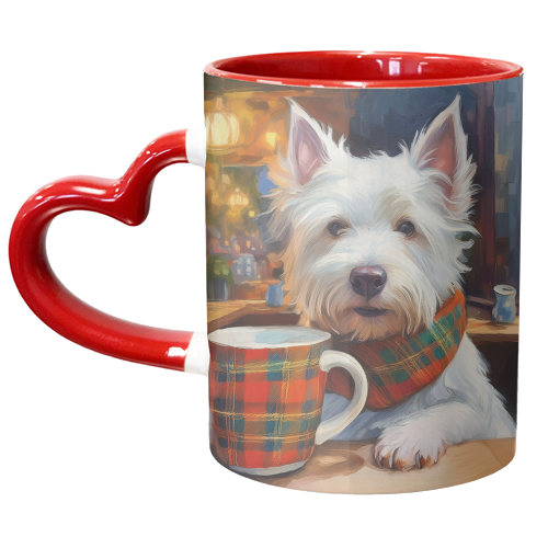 Highland Terrier having a brew - unique mug by AP