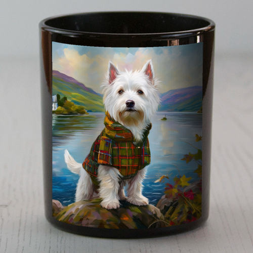 Highland Terrier in Tartan - scented candle by AP