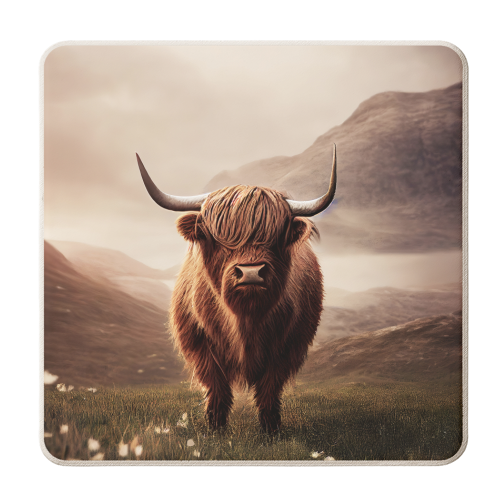 Highlands cow - personalised beer coaster by haris kavalla