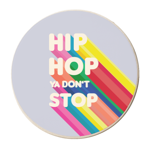 HIP HOP - stripy typography - personalised beer coaster by Ania Wieclaw