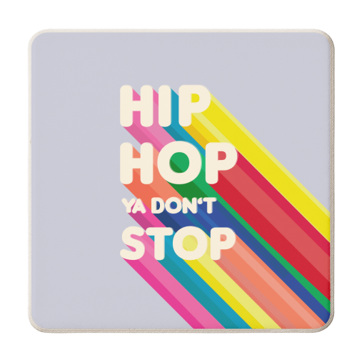 HIP HOP - stripy typography - personalised beer coaster by Ania Wieclaw