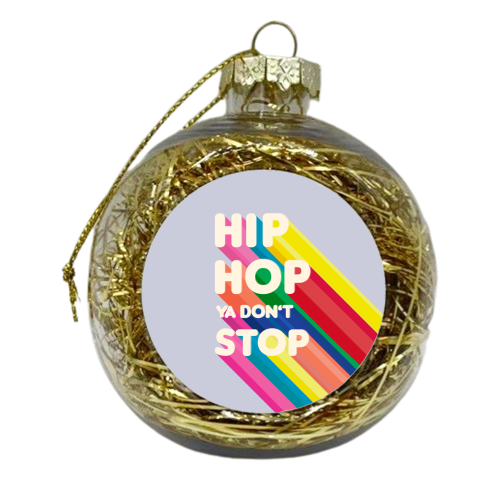 HIP HOP - stripy typography - xmas bauble by Ania Wieclaw