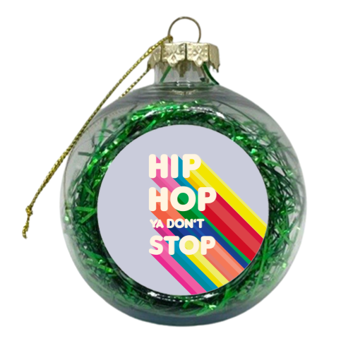 HIP HOP - stripy typography - xmas bauble by Ania Wieclaw