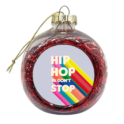 HIP HOP - stripy typography - xmas bauble by Ania Wieclaw