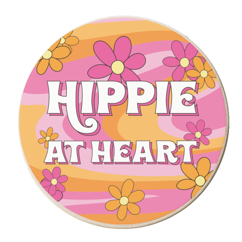 Hippie At Heart - personalised beer coaster by Laura Lonsdale