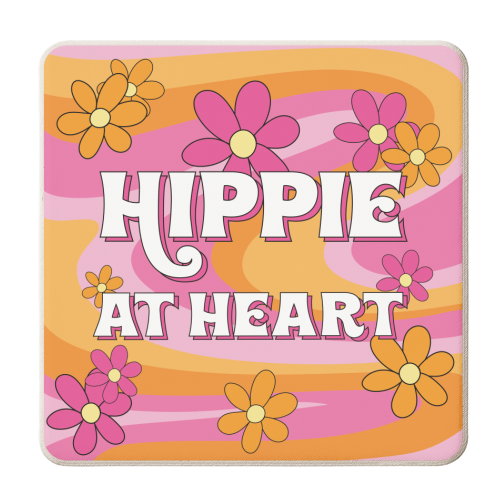 Hippie At Heart - personalised beer coaster by Laura Lonsdale