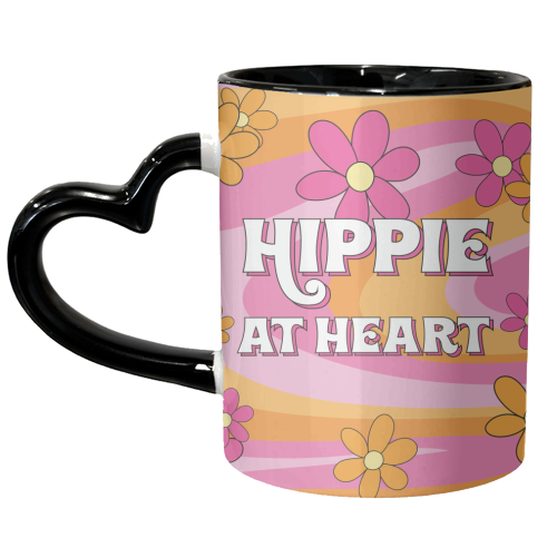 Hippie At Heart - unique mug by Laura Lonsdale