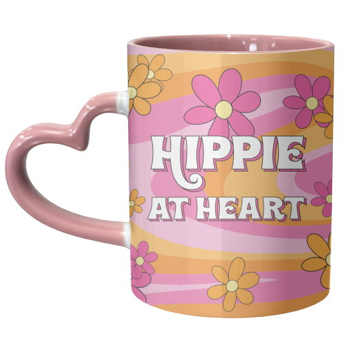 Hippie At Heart - unique mug by Laura Lonsdale