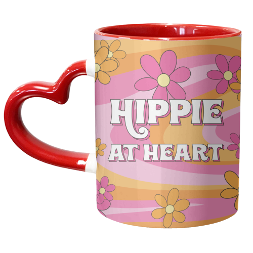 Hippie At Heart - unique mug by Laura Lonsdale
