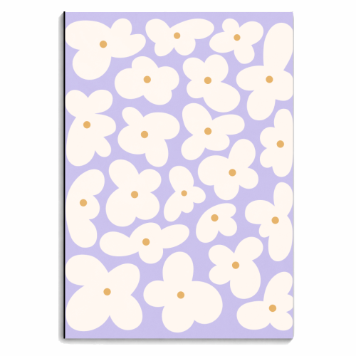 Hippie Retro Daisy Pattern in Very Peri - personalised A4, A5, A6 notebook by Dominique Vari