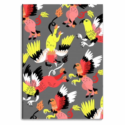 Hippogriffs (pattern) - personalised A4, A5, A6 notebook by Ezra W. Smith
