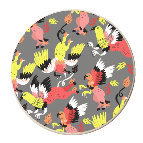 Hippogriffs (pattern) - personalised beer coaster by Ezra W. Smith