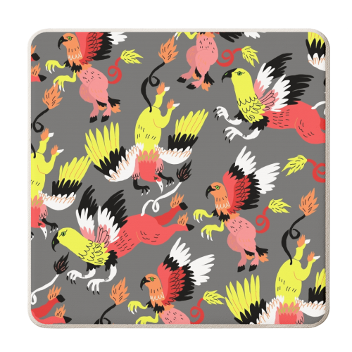 Hippogriffs (pattern) - personalised beer coaster by Ezra W. Smith