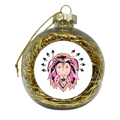 Hippy Lion - xmas bauble by Cassie Swindlehurst