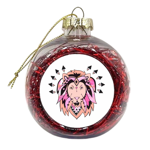 Hippy Lion - xmas bauble by Cassie Swindlehurst