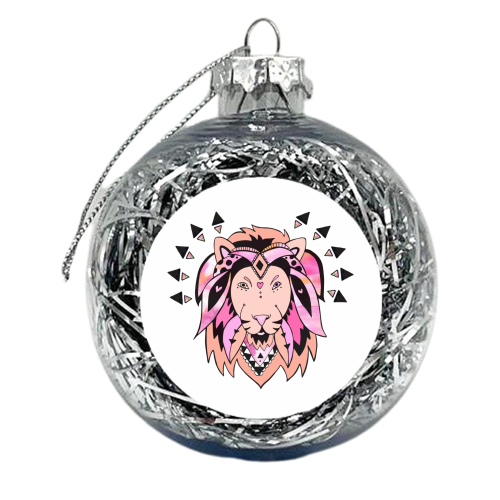 Hippy Lion - xmas bauble by Cassie Swindlehurst