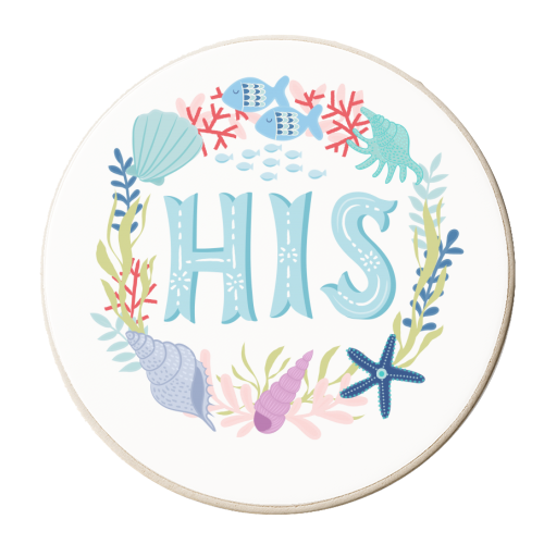 His Illustrated Lettering  - personalised beer coaster by Liv Wan