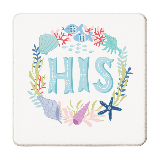 His Illustrated Lettering  - personalised beer coaster by Liv Wan