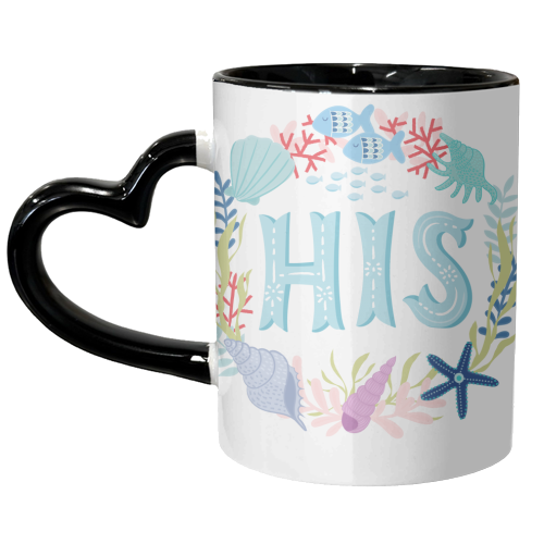 His Illustrated Lettering  - unique mug by Liv Wan