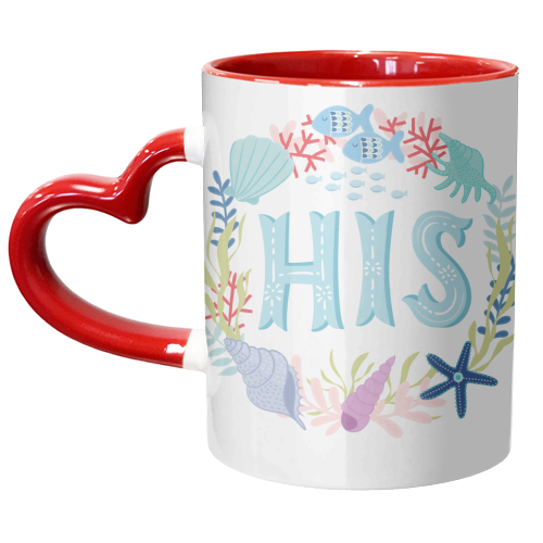 His Illustrated Lettering  - unique mug by Liv Wan